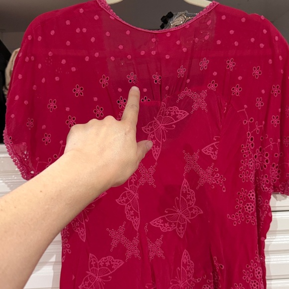 Johnny Was butterfly embroidered tunic top - Picture 6 of 8